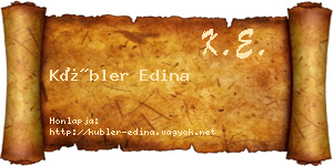 Kübler Edina névjegykártya