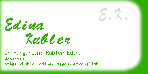 edina kubler business card